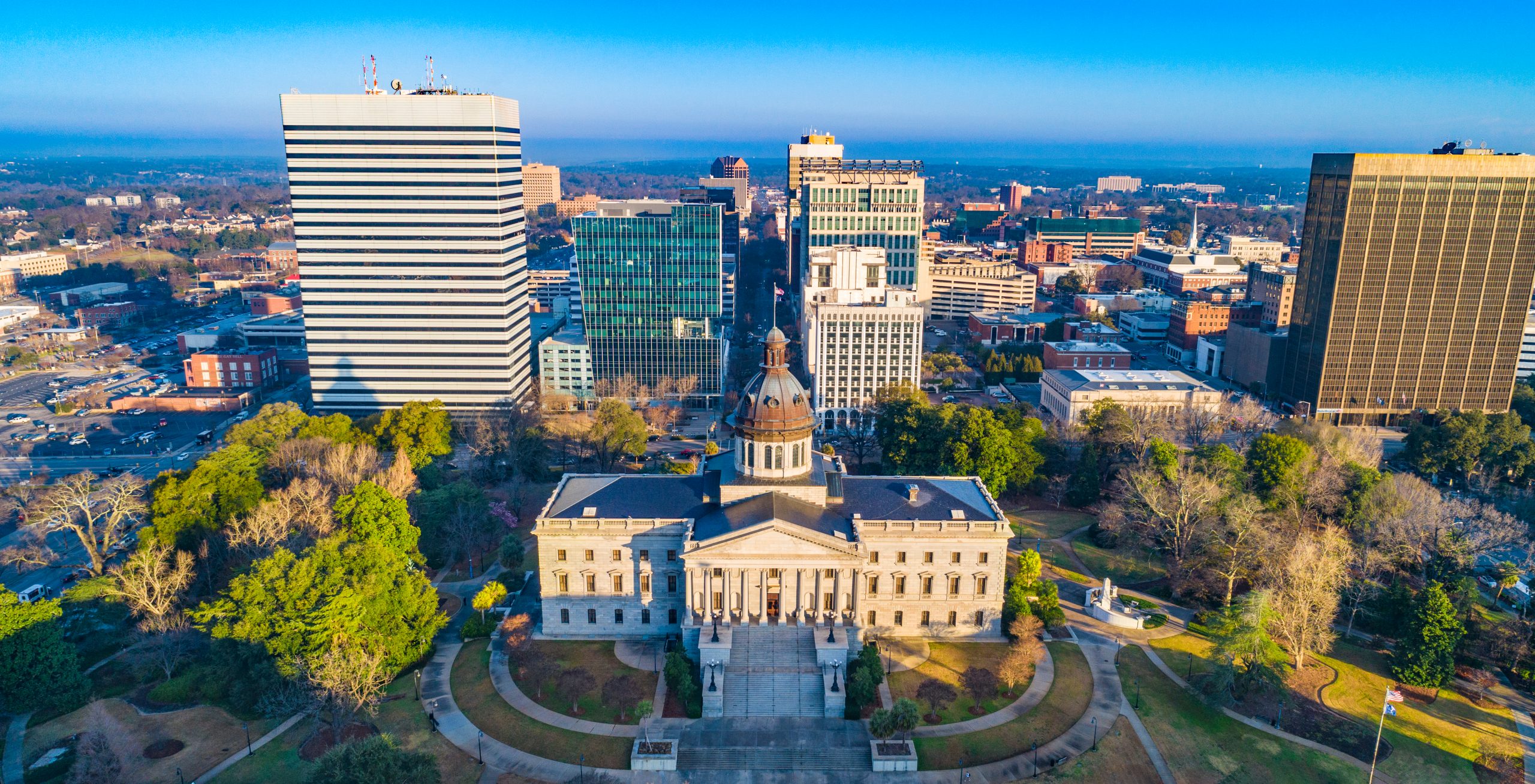Columbia, South Carolina skyline where SMO provides janitorial cleaning services