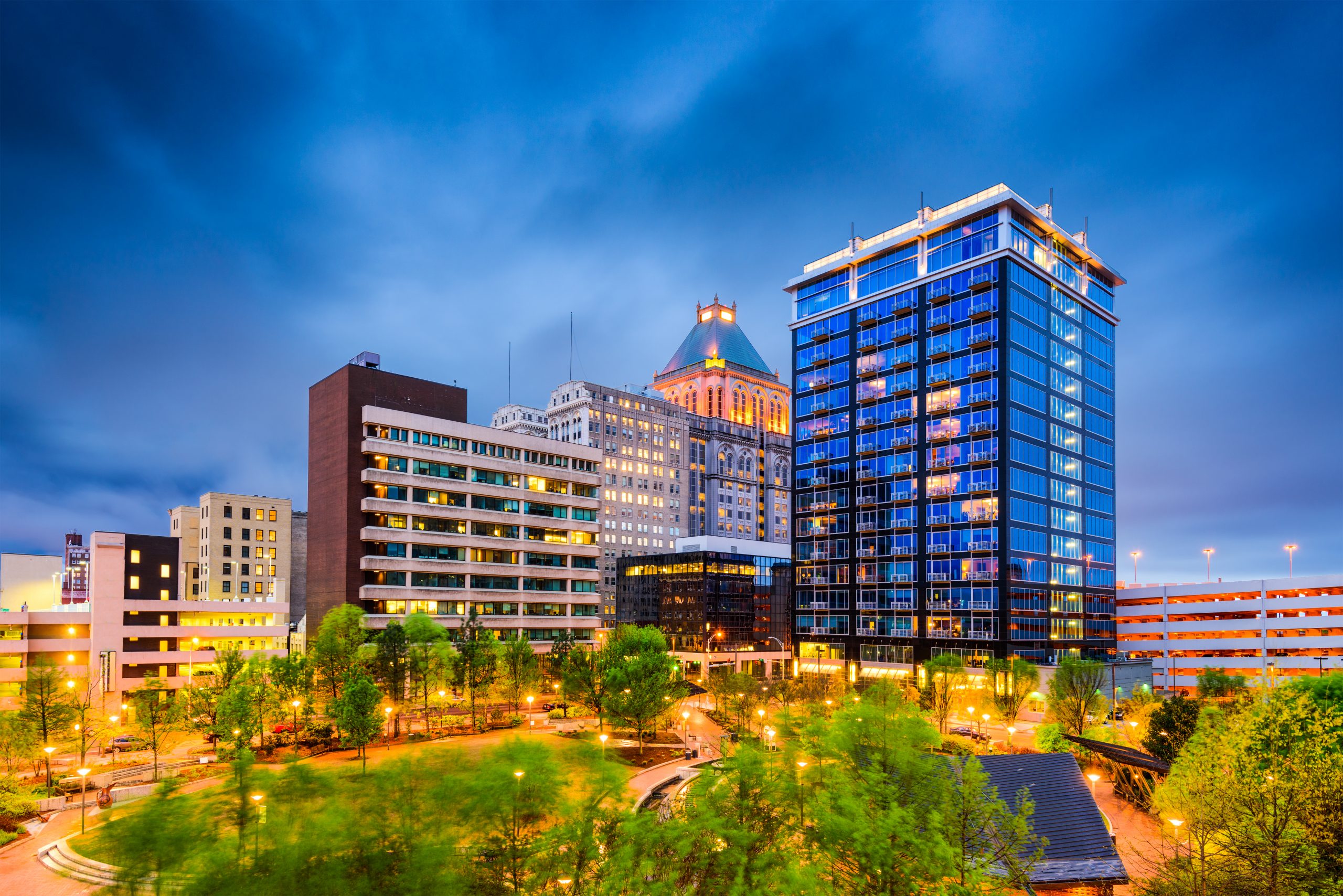 City skyline where SMO provides Greensboro janitorial cleaning services