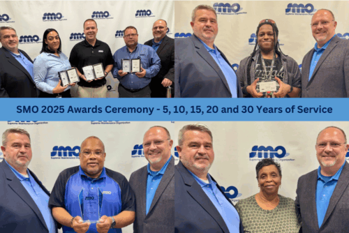 smo 2025 awards employees celebrating years of service on smo red carpet