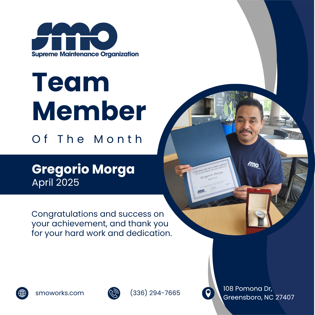 Gregorio Morga Team Member of the Month award April 2025