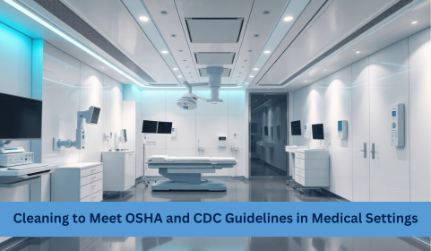 Professional medical cleaning following OSHA and CDC guidelines in a healthcare facility