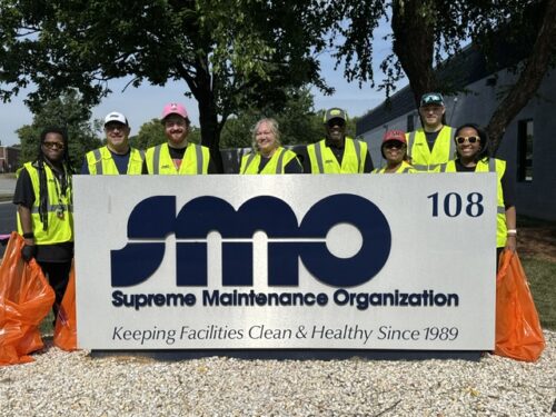 SMO team participating in Adopt-a-Street community cleanup in Greensboro NC