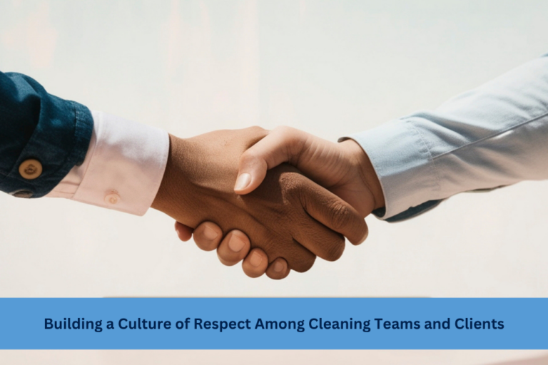 Facility manager and commercial cleaning service representative shaking hands to build a respectful and professional partnership. Show more lines